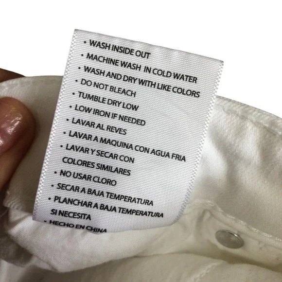 KanCan Womens White Denim Jeans Frayed Hem Cropped Skinny Jeans Size 7/27 - Picture 10 of 14